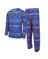 Concepts Sport Men's  Royal New York Mets Knit Ugly Sweater Long Sleeve Top And Pants Set In Royal
