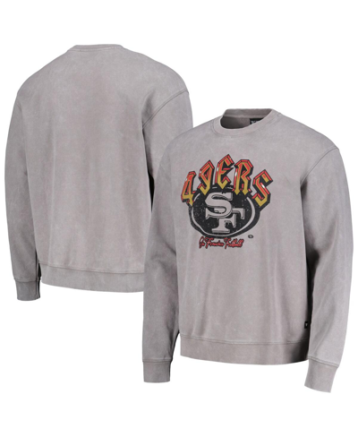 THE WILD COLLECTIVE MEN'S AND WOMEN'S THE WILD COLLECTIVE GRAY SAN FRANCISCO 49ERS DISTRESSED PULLOVER SWEATSHIRT