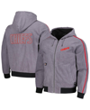THE WILD COLLECTIVE MEN'S AND WOMEN'S THE WILD COLLECTIVE GRAY KANSAS CITY CHIEFS CORDUROY HOODIE FULL-ZIP BOMBER JACKET