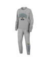 Wear By Erin Andrews Heather Gray Jacksonville Jaguars Knit Long Sleeve Tri-blend T-shirt & Pants Sl In Heather Gray