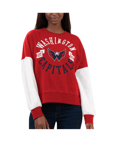 G-III 4HER BY CARL BANKS WOMEN'S G-III 4HER BY CARL BANKS RED WASHINGTON CAPITALS TEAM PRIDE PULLOVER SWEATSHIRT