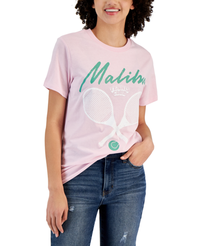 Grayson Threads, The Label Juniors' Crewneck Short-sleeve Malibu Graphic T-shirt In Light Pink