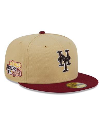 NEW ERA MEN'S NEW ERA VEGAS GOLD, CARDINAL NEW YORK METS 59FIFTY FITTED HAT