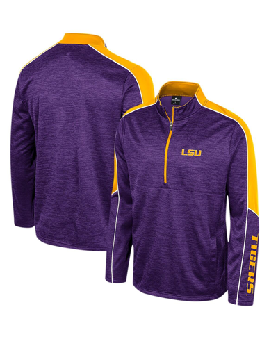 Colosseum Men's  Purple Lsu Tigers Marled Half-zip Jacket