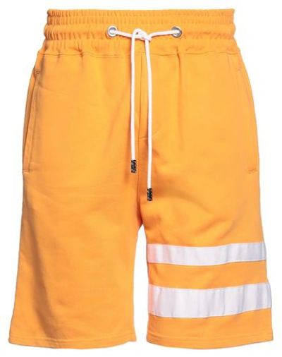 Gcds Man Shorts & Bermuda Shorts Orange Size L Recycled Cotton