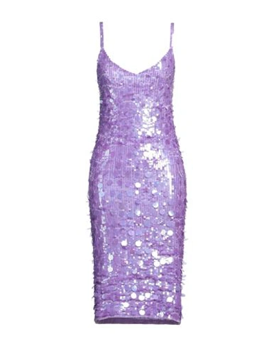 P.a.r.o.s.h P. A.r. O.s. H. Woman Midi Dress Purple Size S Polyamide, Elastane, Pvc - Polyvinyl Chloride In Purple