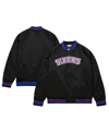 Mitchell & Ness Black Philadelphia 76ers Hardwood Classics  Throwback Wordmark Raglan Full-snap Jack In Black