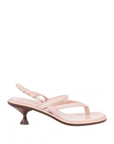 Tod's Woman Thong Sandal Light Pink Size 8 Leather