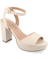 Journee Collection Women's Nairri Wide Width Platform Block Heel Dress Sandals In Bone