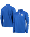 Columbia Royal Kentucky Wildcats Terminal Tackle Fleece Raglan Omni-shade Quarter-zip Jacket In Royal