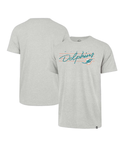 47 Brand Men's ' Gray Distressed Miami Dolphins Downburst Franklin T-shirt