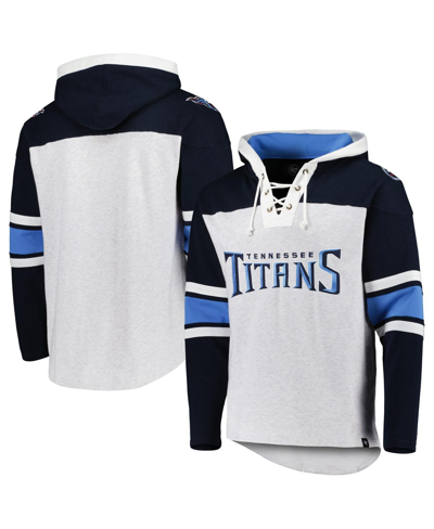 47 Brand Men's ' Tennessee Titans Heather Gray Gridiron Lace-up Pullover Hoodie