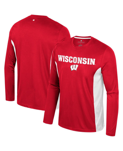 Colosseum Men's  Red Wisconsin Badgers Warm Up Long Sleeve T-shirt