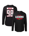 Levelwear Men's  Connor Bedard Black Chicago Blackhawks Oscar Name And Number Long Sleeve T-shirt In Black