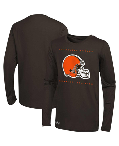 Outerstuff Men's Brown Cleveland Browns Side Drill Long Sleeve T-shirt