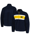 G-iii Sports By Carl Banks Navy Michigan Wolverines Pinch Runner Half-zip Top In Navy