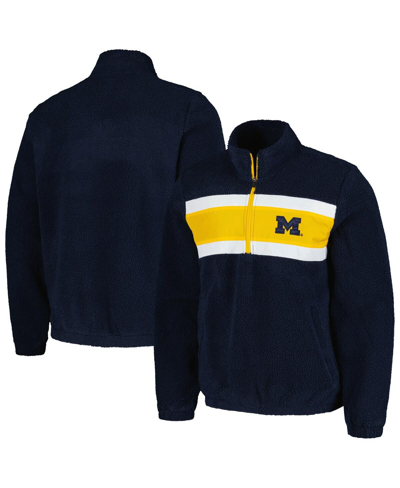 G-III SPORTS BY CARL BANKS MEN'S G-III SPORTS BY CARL BANKS NAVY MICHIGAN WOLVERINES PINCH RUNNER HALF-ZIP TOP