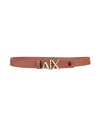 Armani Exchange Woman Belt Brown Size 30 Bovine Leather