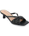 Journee Collection Women's Starling Kitten Heel Slip On Sandals In Solid Black
