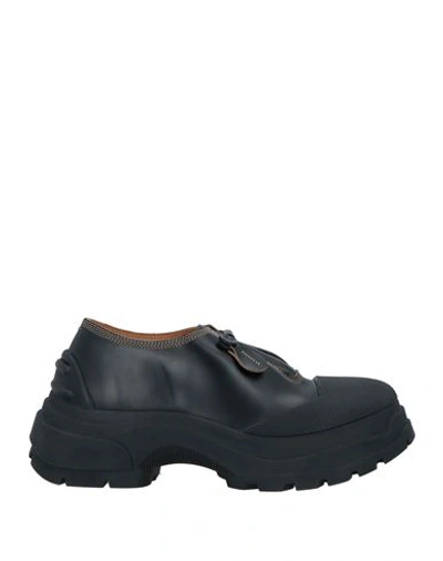 Maison Margiela Woman Loafers Black Size 8 Leather, Rubber