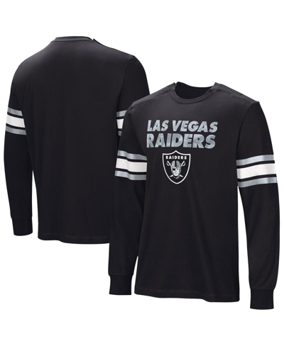 Nfl Properties Men's Black Las Vegas Raiders Hands Off Long Sleeve Adaptive T-shirt