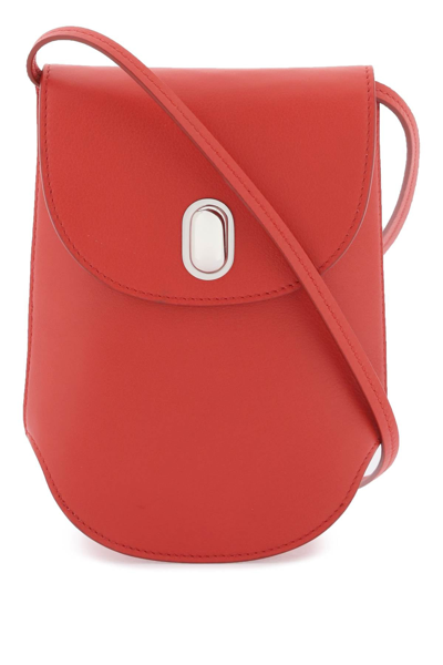 Savette Tondo Pouch Leather Crossbody Bag In Red