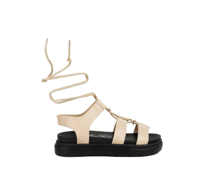 London Rag Dylan Faux Leather Gladiator Sandals In White