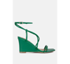 London Rag Gram Hunt Ankle Strap Wedge Sandals In Green