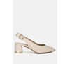 London Rag Top Job Faux Suede Slingback Sandals In Beige