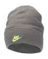 NIKE YOUTH BOYS AND GIRLS NIKE CHARCOAL REVERSIBLE SMILEY TALL PEAK CUFFED KNIT HAT