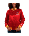 Starter Red Tampa Bay Buccaneers Full Count Satin Full-snap Varsity Jacket In Red