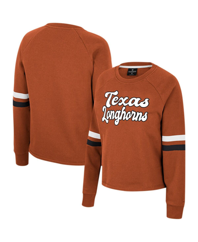 Colosseum Women's  Texas Orange Texas Longhorns Talent Competition Raglan Pullover Sweatshirt