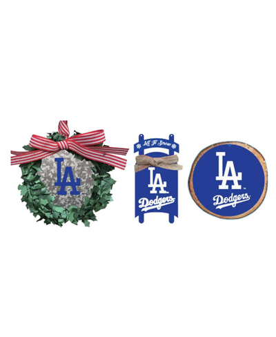 Memory Company The  Los Angeles Dodgers Three-pack Wreath, Sled And Circle Ornament Set In Multi