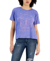 GRAYSON THREADS, THE LABEL JUNIORS' CREWNECK SHORT-SLEEVE BUTTERFLY GRAPHIC T-SHIRT