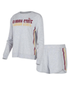 CONCEPTS SPORT WOMEN'S CONCEPTS SPORT GRAY FLORIDA STATE SEMINOLES CEDAR TRI-BLEND LONG SLEEVE T-SHIRT AND SHORTS S