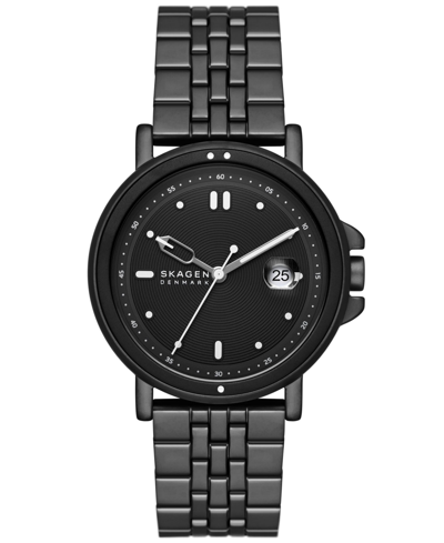 Skagen Men's Signatur Sport Three Hand Date Black Stainless Steel Watch 40mm