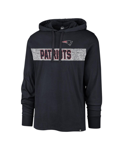 47 BRAND MEN'S '47 BRAND NAVY DISTRESSED NEW ENGLAND PATRIOTS FIELD FRANKLIN HOODED LONG SLEEVE T-SHIRT
