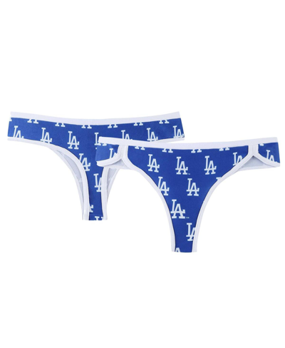 Concepts Sport Women's  Royal Los Angeles Dodgers 2-pack Allover Print Knit Thong Set