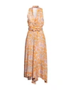Maliparmi Malìparmi Woman Maxi Dress Orange Size 4 Linen, Cotton