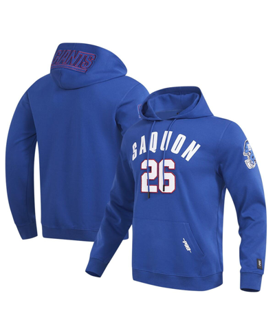 PRO STANDARD MEN'S PRO STANDARD SAQUON BARKLEY ROYAL NEW YORK GIANTS PLAYER NAME AND NUMBER PULLOVER HOODIE