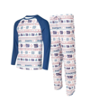 Concepts Sport Men's  White, Royal New York Giants Tinsel Raglan Long Sleeve T-shirt And Pants Sleep In White,royal