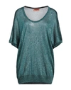 Missoni Woman Sweater Deep Jade Size 8 Viscose, Cupro, Polyester In Green