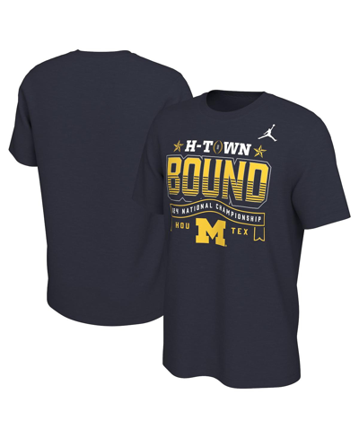 Jordan Men's  Navy Michigan Wolverines College Football Playoff 2024 National Championship Game T-shi