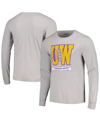 BLUE 84 MEN'S BLUE 84 GRAY DISTRESSED WASHINGTON HUSKIES ROWING THE BOYS IN THE BOAT LONG SLEEVE T-SHIRT