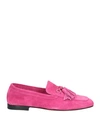 Doucal's Tassel-detailed Suede Loafers In Magenta