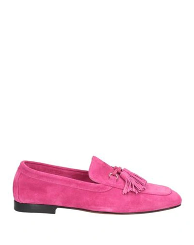 Doucal's Tassel-detailed Suede Loafers In Magenta
