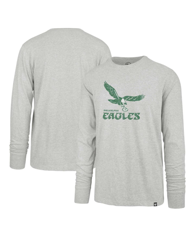 47 Brand Men's ' Gray Distressed Philadelphia Eagles Premier Franklin Long Sleeve T-shirt
