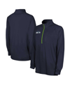 OUTERSTUFF MEN'S NAVY SEATTLE SEAHAWKS COMBINE AUTHENTIC RAGLAN QUARTER-ZIP TOP