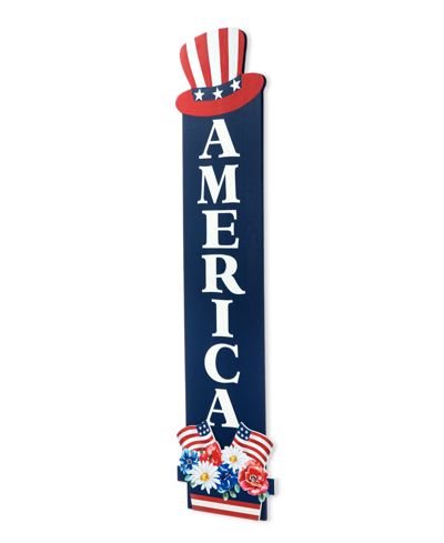 Glitzhome 42" H Patriotic, Americana Wooden America Porch Decor In Multi