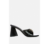 London Rag Salisbury Metal Buckle Detail Slider Sandals In Black